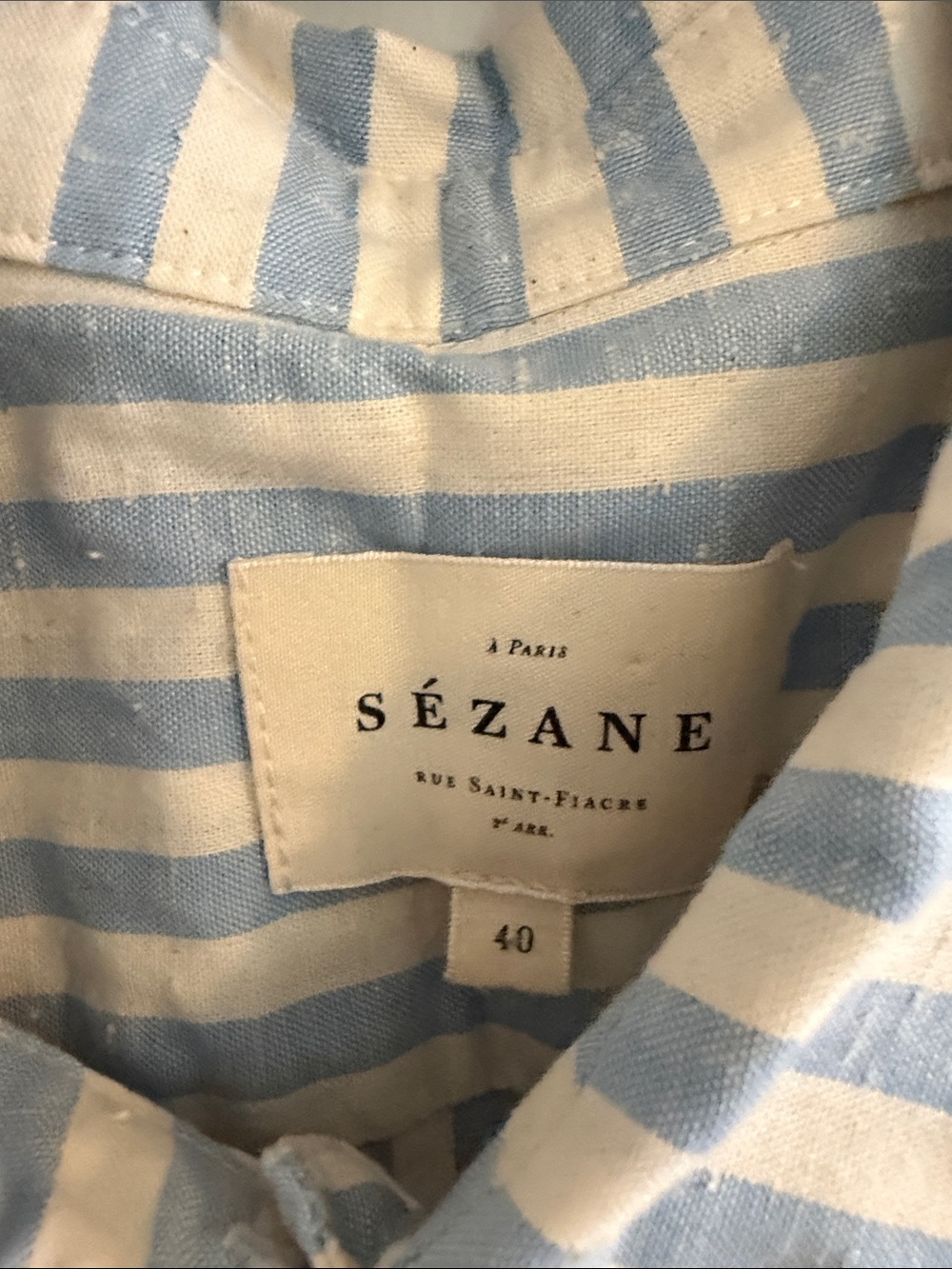 Classic Blue & White Striped Shirt size 40 - Picture 2 of 3